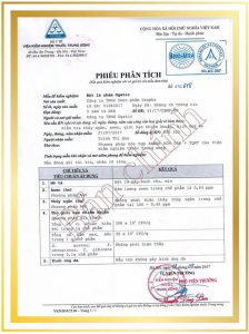 Phiếu phân tích Bột Lá Chàm